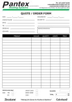 Standard Quote/Order Form